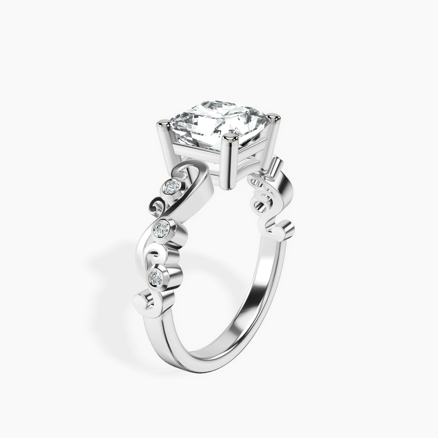 14kt White Gold Catrina Cutwork Lab Diamond Ring standing product image one