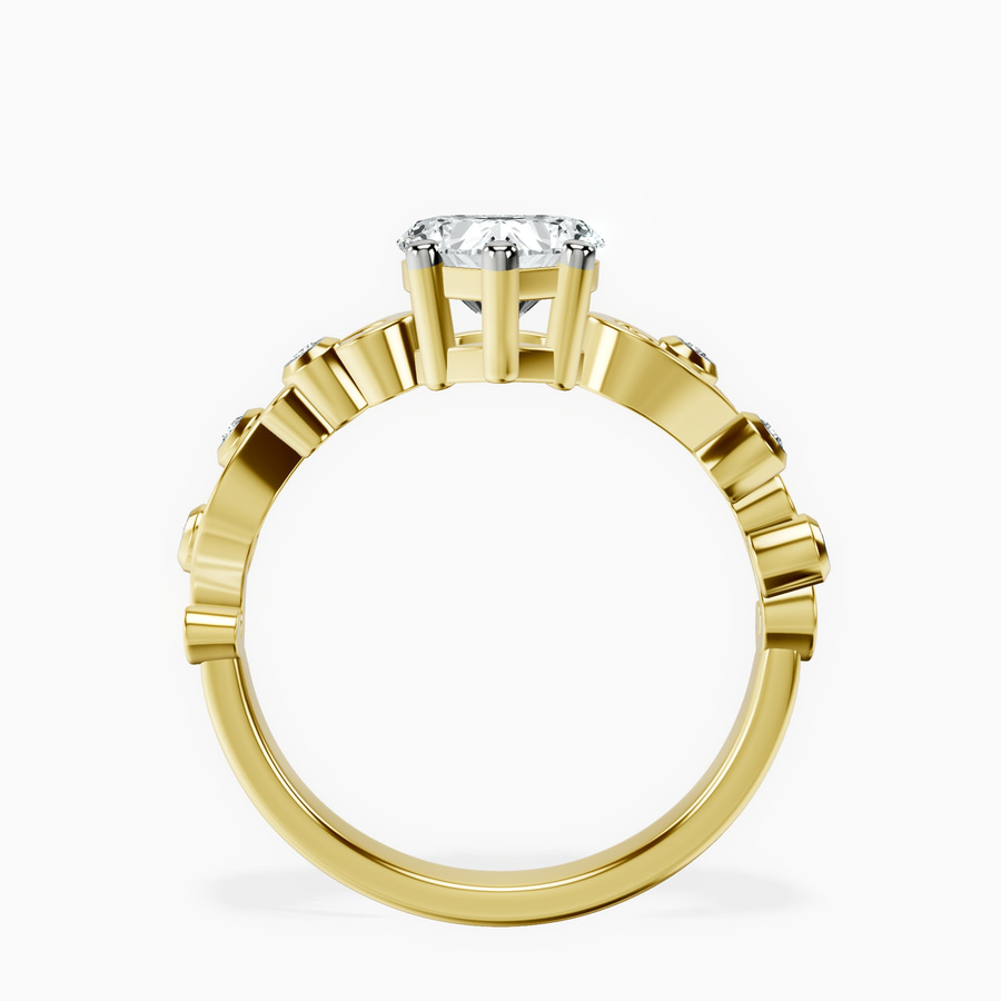 18kt Yellow Gold Catrina Cutwork Lab Diamond Ring side right image one