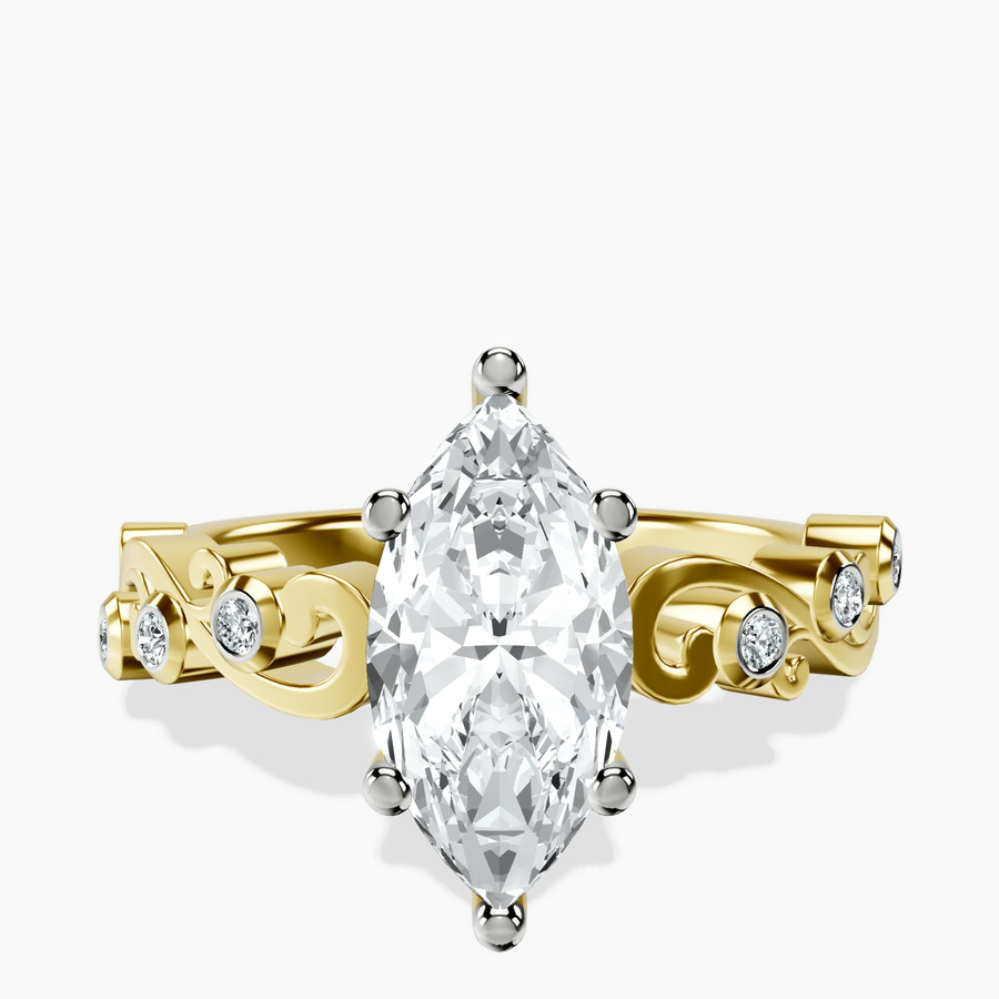 14kt Yellow Gold Catrina Cutwork Lab Diamond Ring front image