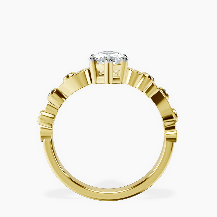 14kt Yellow Gold Catrina Cutwork Lab Diamond Ring side right image one
