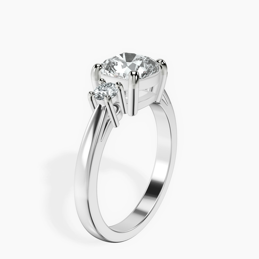 Platinum Intricacy Three stone Lab Diamond Ring standing product image one