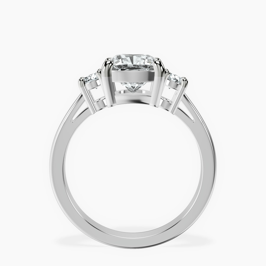 Platinum Intricacy Three stone Lab Diamond Ring side right image one