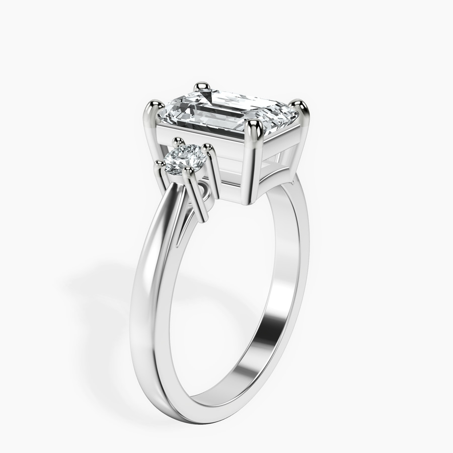 Platinum Intricacy Three stone Lab Diamond Ring standing product image one