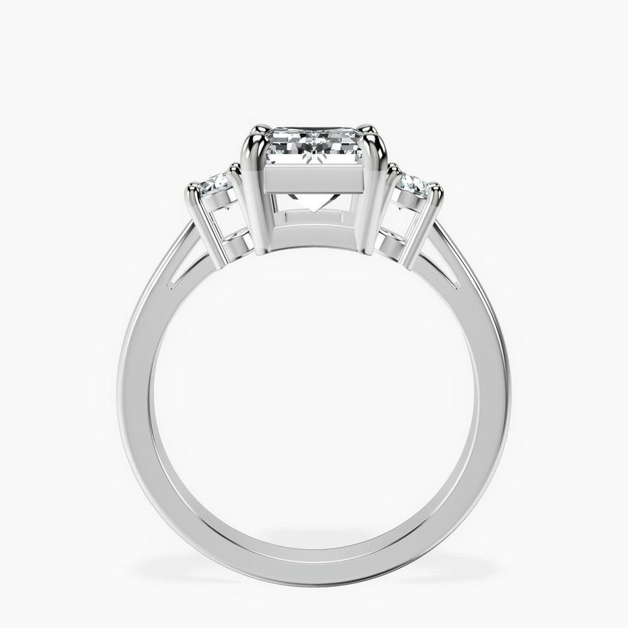 Platinum Intricacy Three stone Lab Diamond Ring side right image one