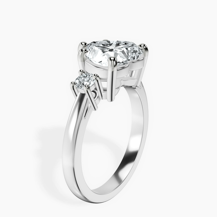 Platinum Intricacy Three stone Lab Diamond Ring standing product image one