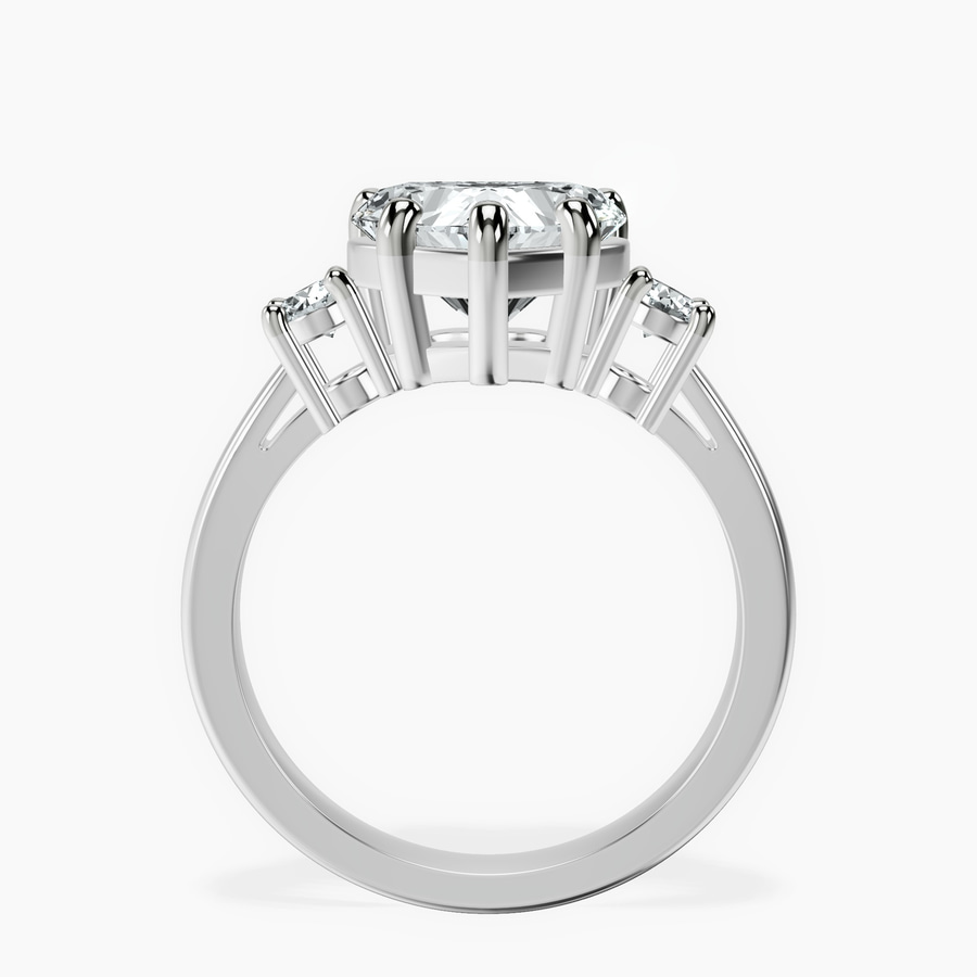 Platinum Intricacy Three stone Lab Diamond Ring side right image one
