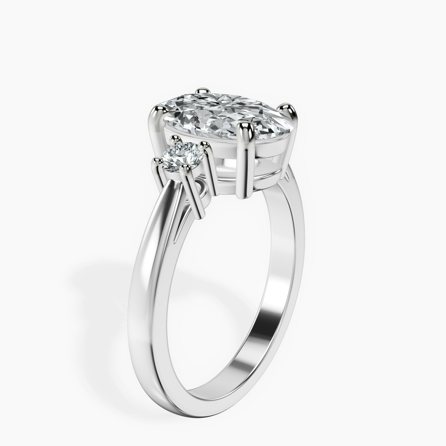 Platinum Intricacy Three stone Lab Diamond Ring standing product image one