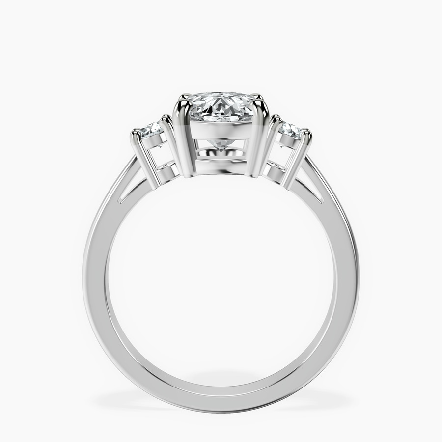 Platinum Intricacy Three stone Lab Diamond Ring side right image one