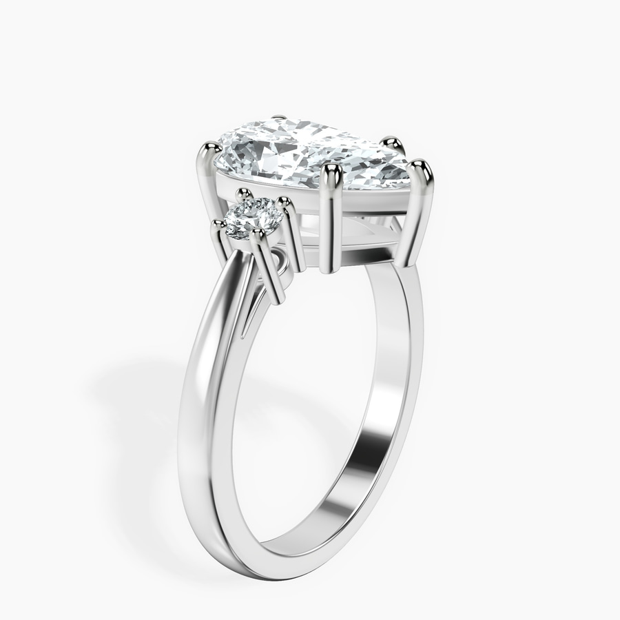 Platinum Intricacy Three stone Lab Diamond Ring standing product image one