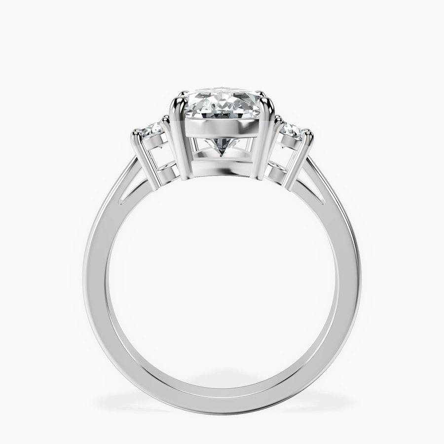 Platinum Intricacy Three stone Lab Diamond Ring side right image one