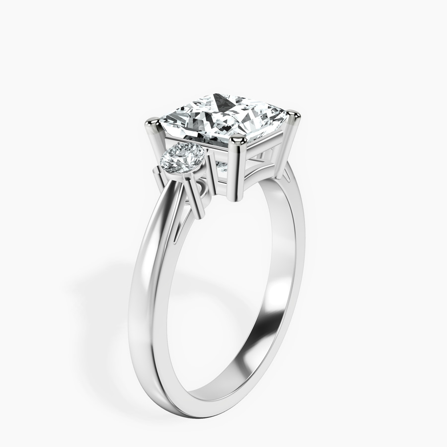 Platinum Intricacy Three stone Lab Diamond Ring standing product image one