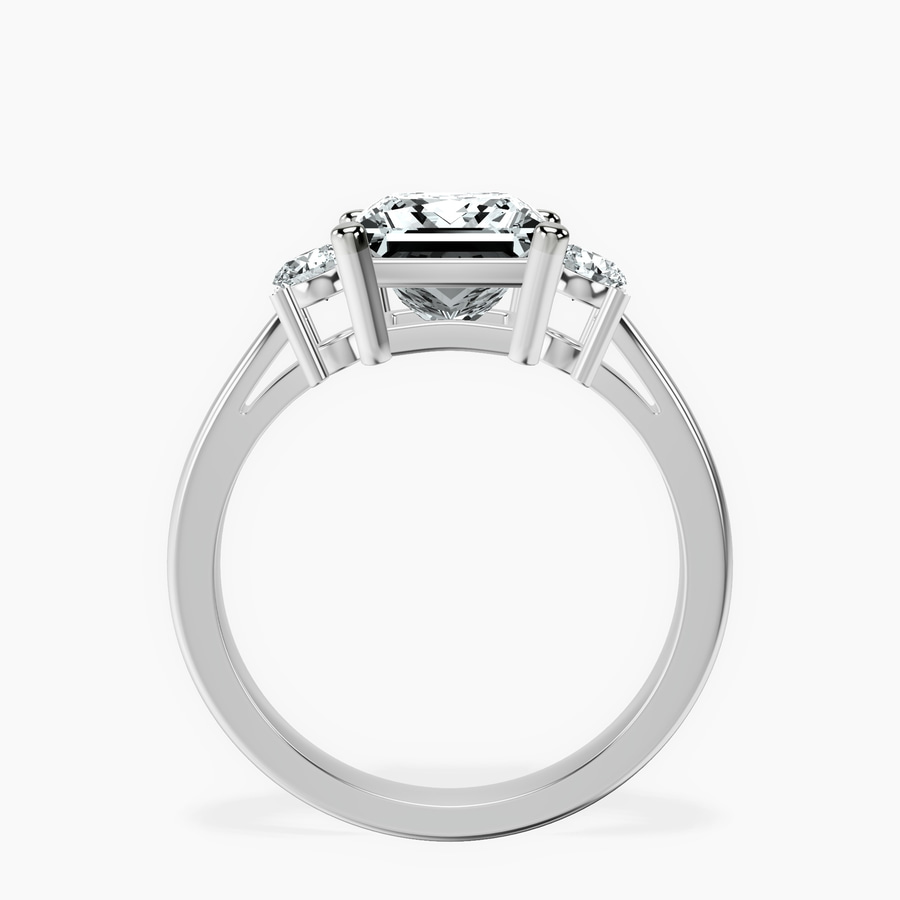 Platinum Intricacy Three stone Lab Diamond Ring side right image one