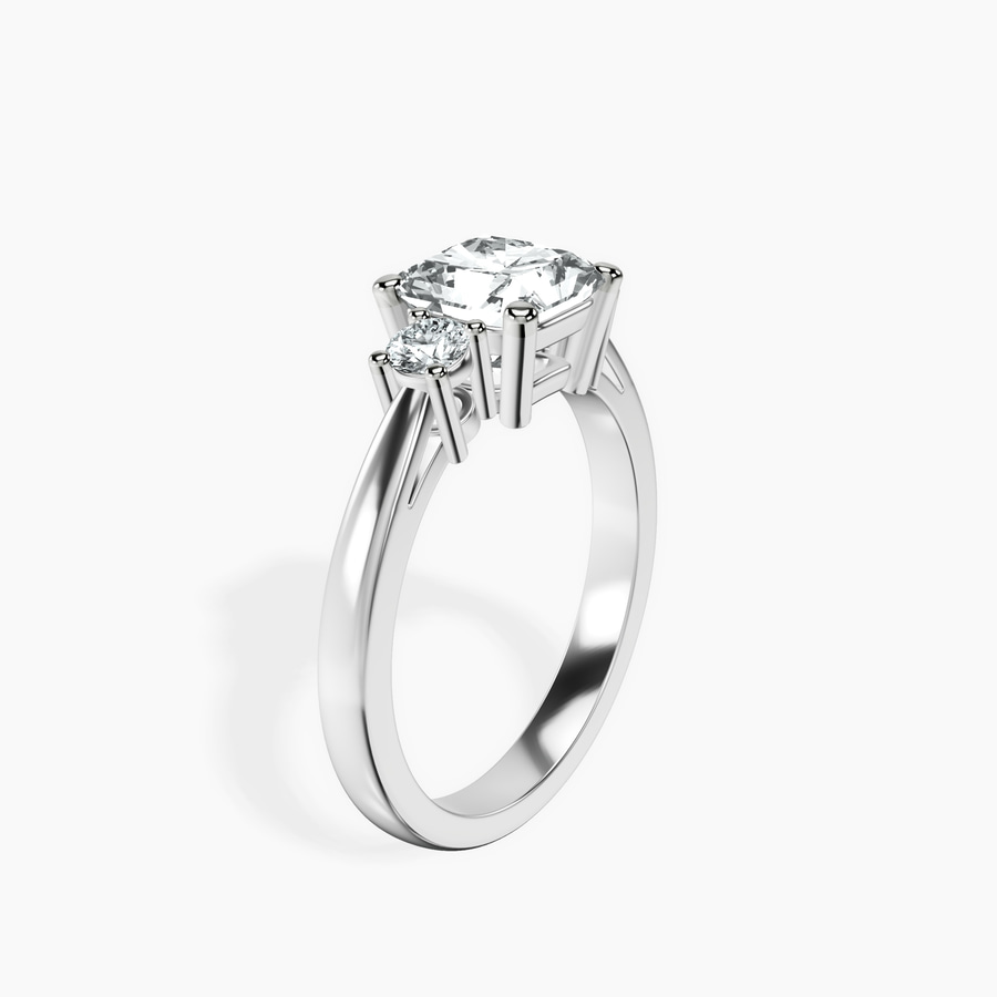 Platinum Intricacy Three stone Lab Diamond Ring standing product image one