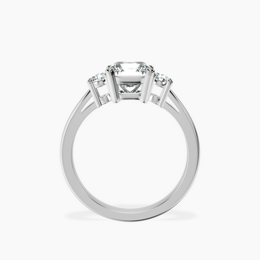 Platinum Intricacy Three stone Lab Diamond Ring side right image one