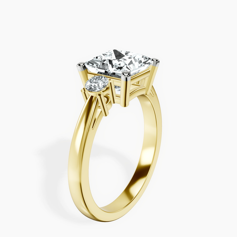 10kt Yellow Gold Intricacy Three stone Lab Diamond Ring standing product image one