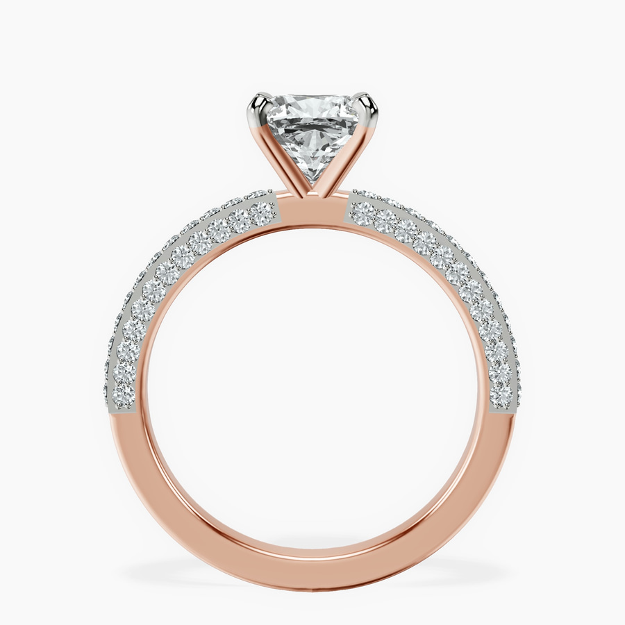 14ct Rose Gold Grace Micro pavé Eternity Lab Diamond Ring side right image one