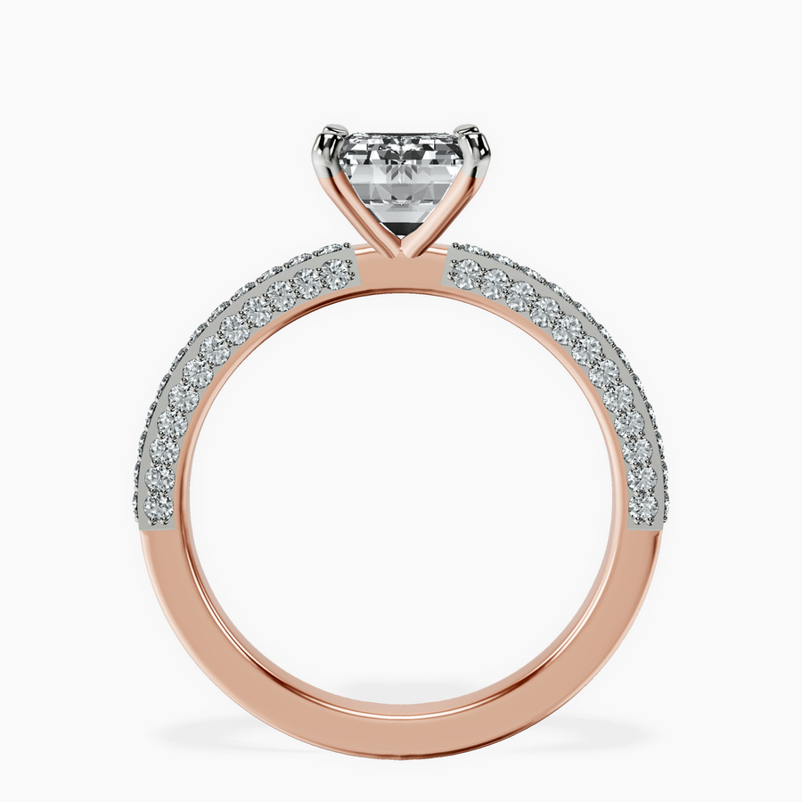 18kt Rose Gold Grace Micro pavé Eternity Lab Diamond Ring side right image one