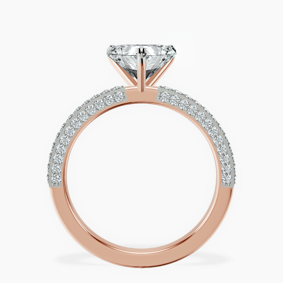 14ct Rose Gold Grace Micro pavé Eternity Lab Diamond Ring side right image one