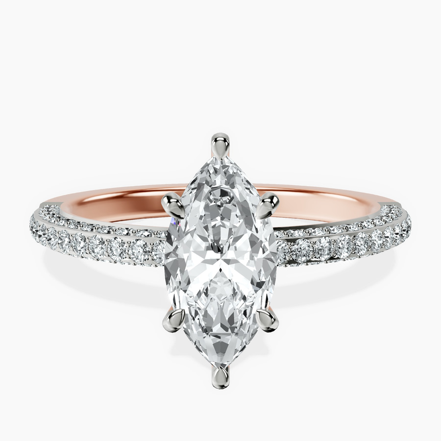 10kt Rose Gold Grace Micro pavé Eternity Lab Diamond Ring front image