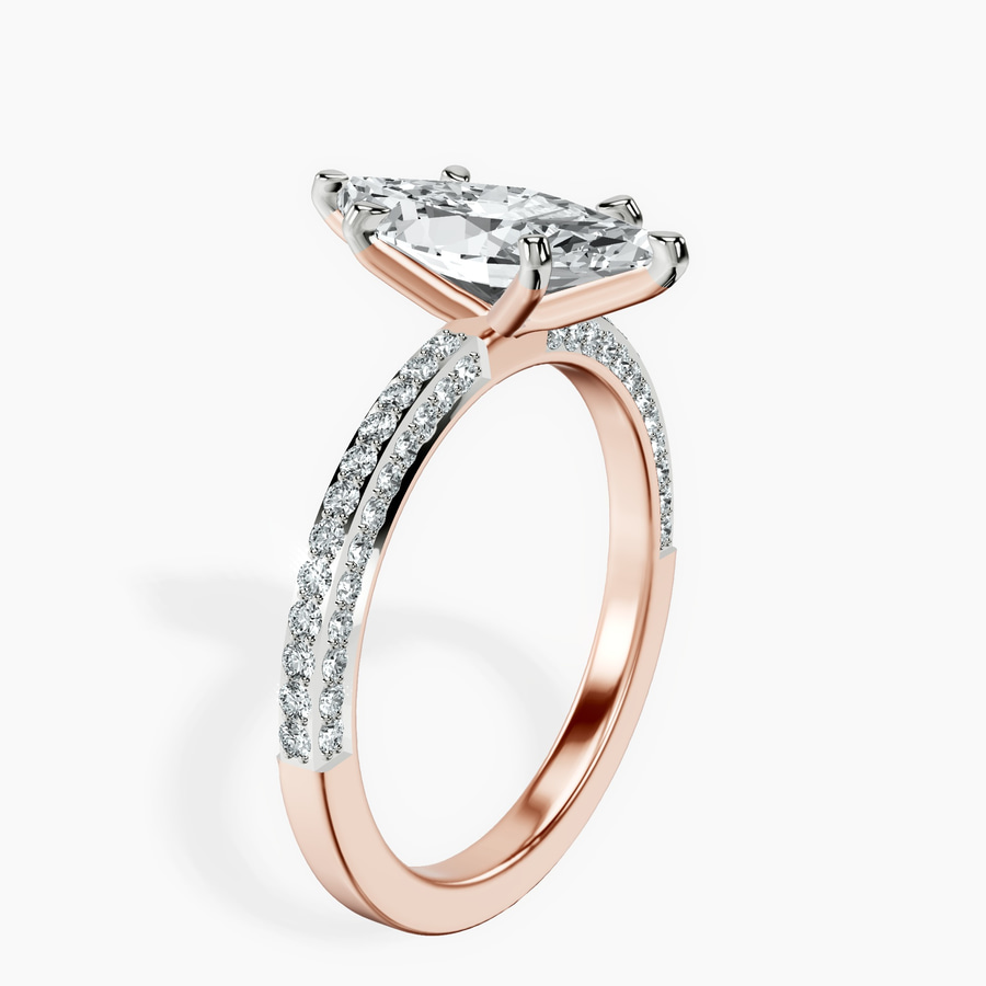 18ct Rose Gold Grace Micro pavé Eternity Lab Diamond Ring standing product image one