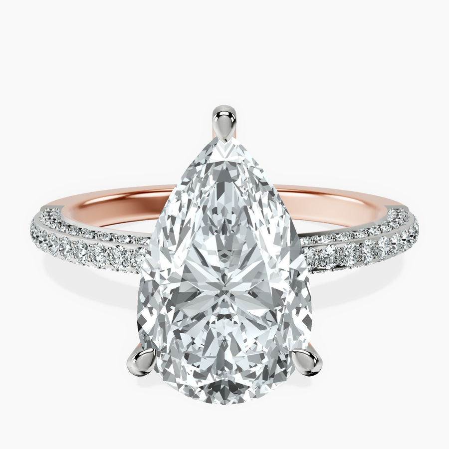 14kt Rose Gold Grace Micro pavé Eternity Lab Diamond Ring front image