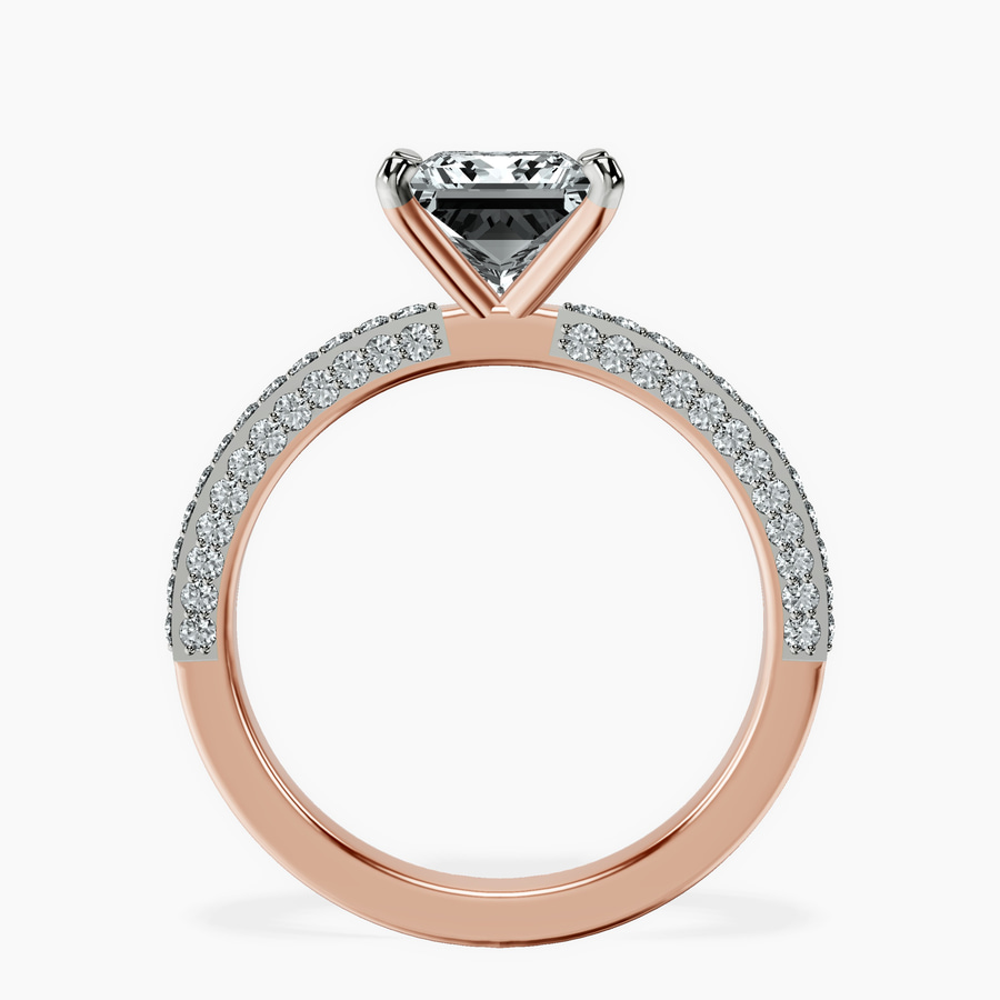 14ct Rose Gold Grace Micro pavé Eternity Lab Diamond Ring side right image one