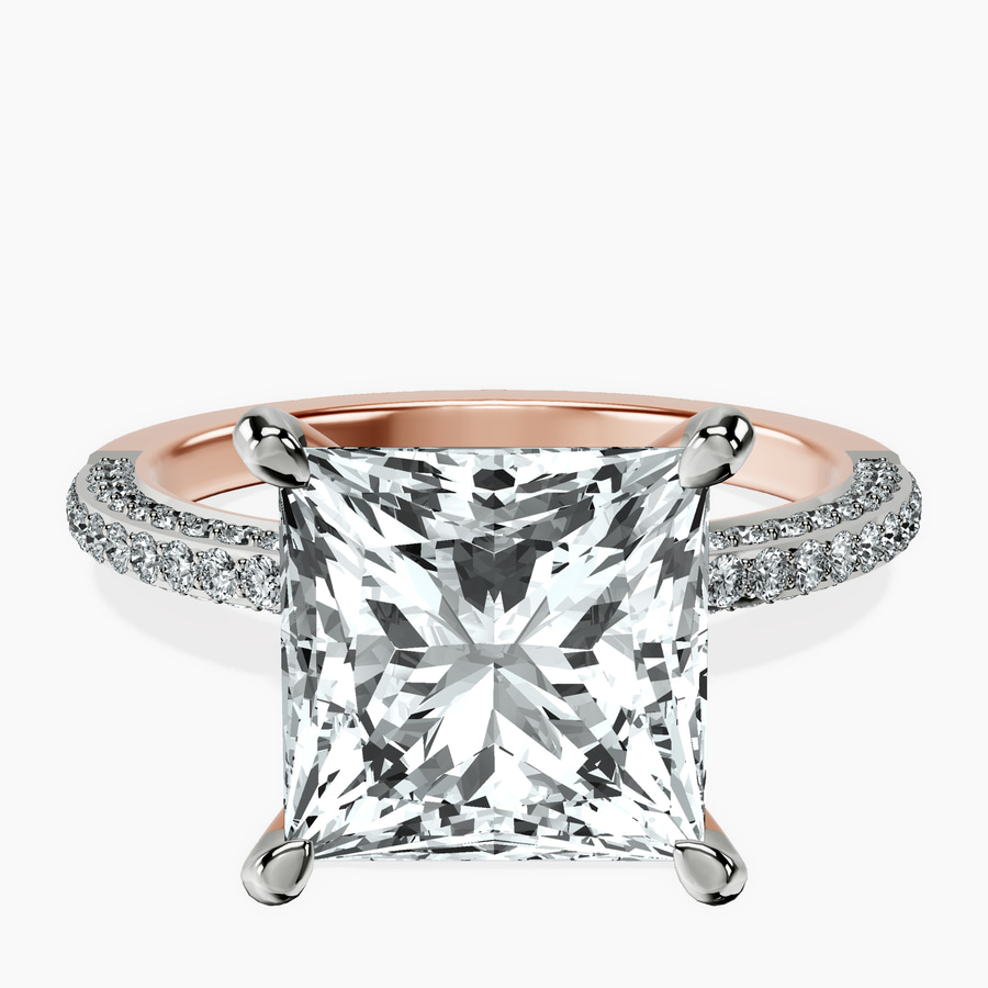 10kt Rose Gold Grace Micro pavé Eternity Lab Diamond Ring front image