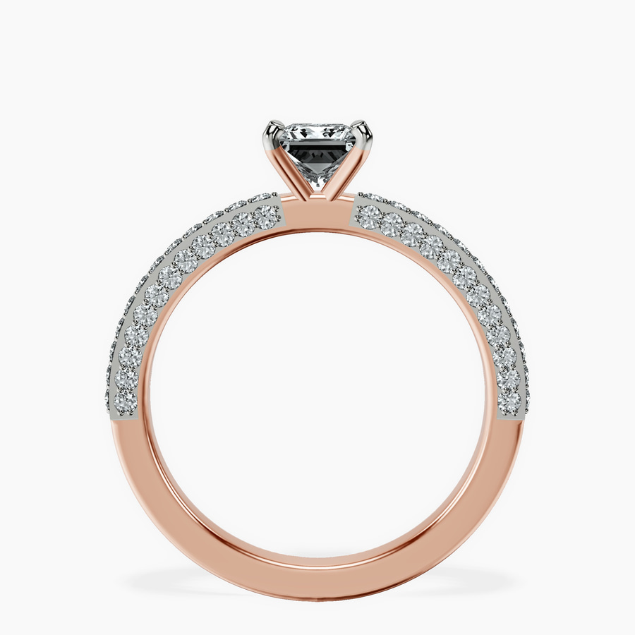 18ct Rose Gold Grace Micro pavé Eternity Lab Diamond Ring side right image one
