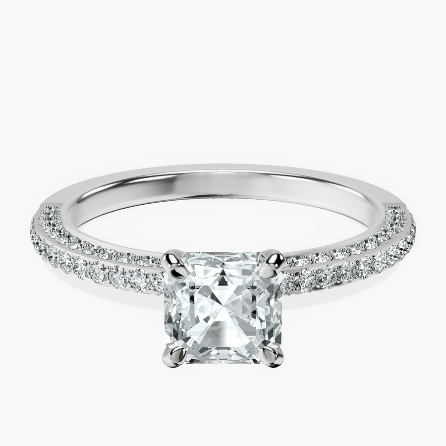 14kt White Gold Grace Micro pavé Eternity Lab Diamond Ring front image