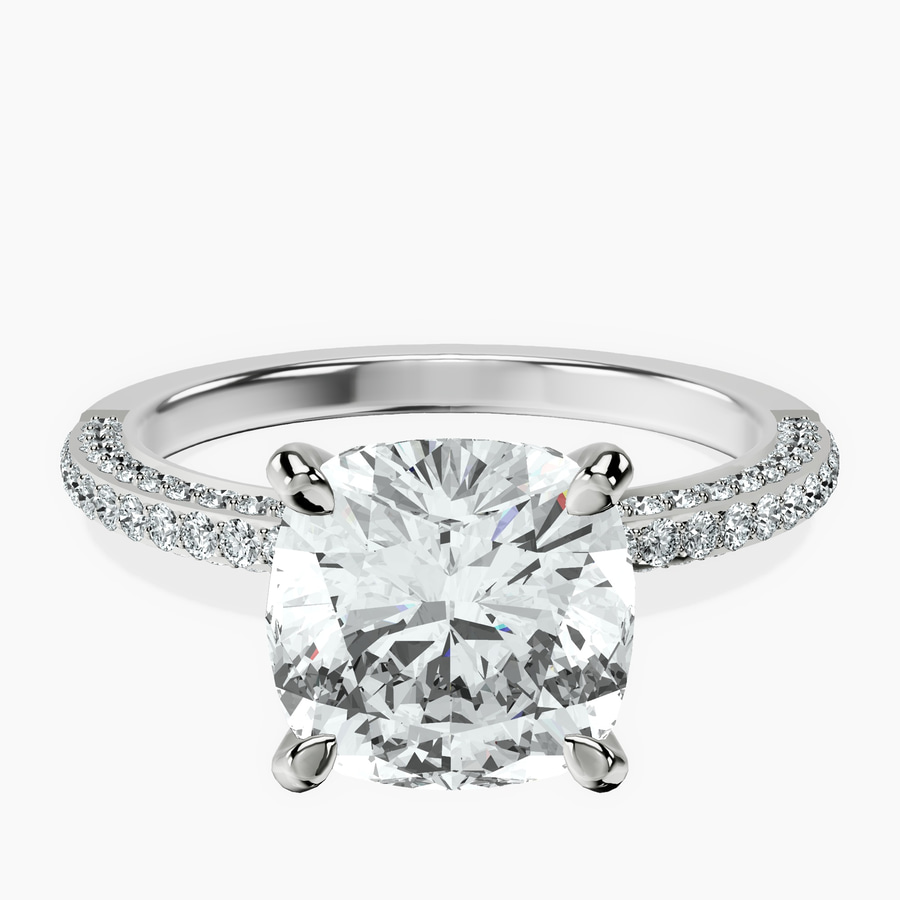 14kt White Gold Grace Micro pavé Eternity Lab Diamond Ring front image