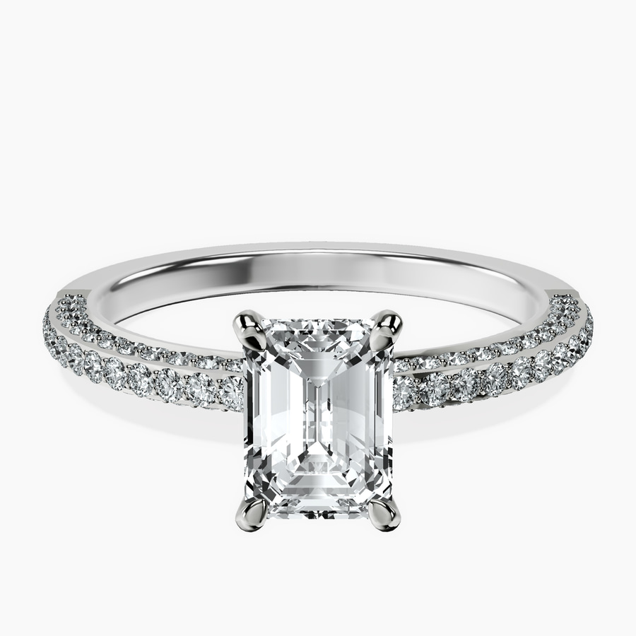 18kt White Gold Grace Micro pavé Eternity Lab Diamond Ring front image