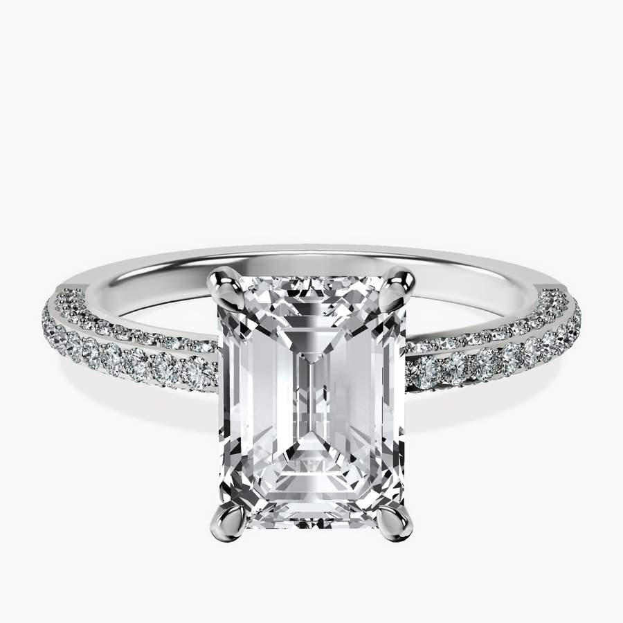 18kt White Gold Grace Micro pavé Eternity Lab Diamond Ring front image
