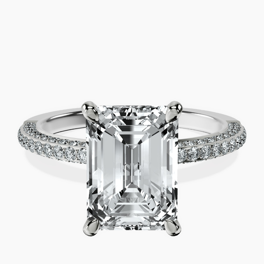14kt White Gold Grace Micro pavé Eternity Lab Diamond Ring front image