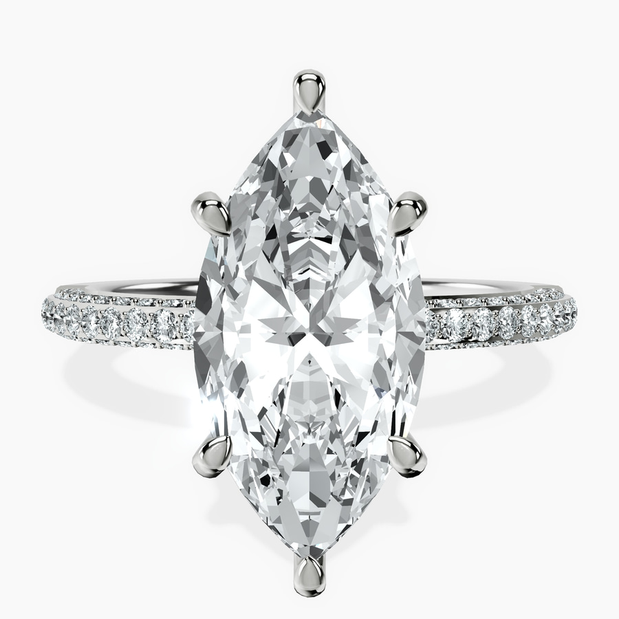 14kt White Gold Grace Micro pavé Eternity Lab Diamond Ring front image