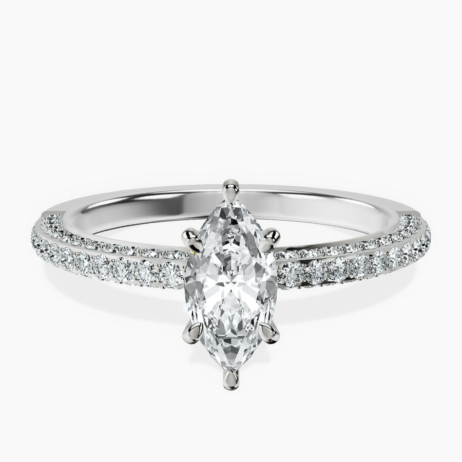 18kt White Gold Grace Micro pavé Eternity Lab Diamond Ring front image