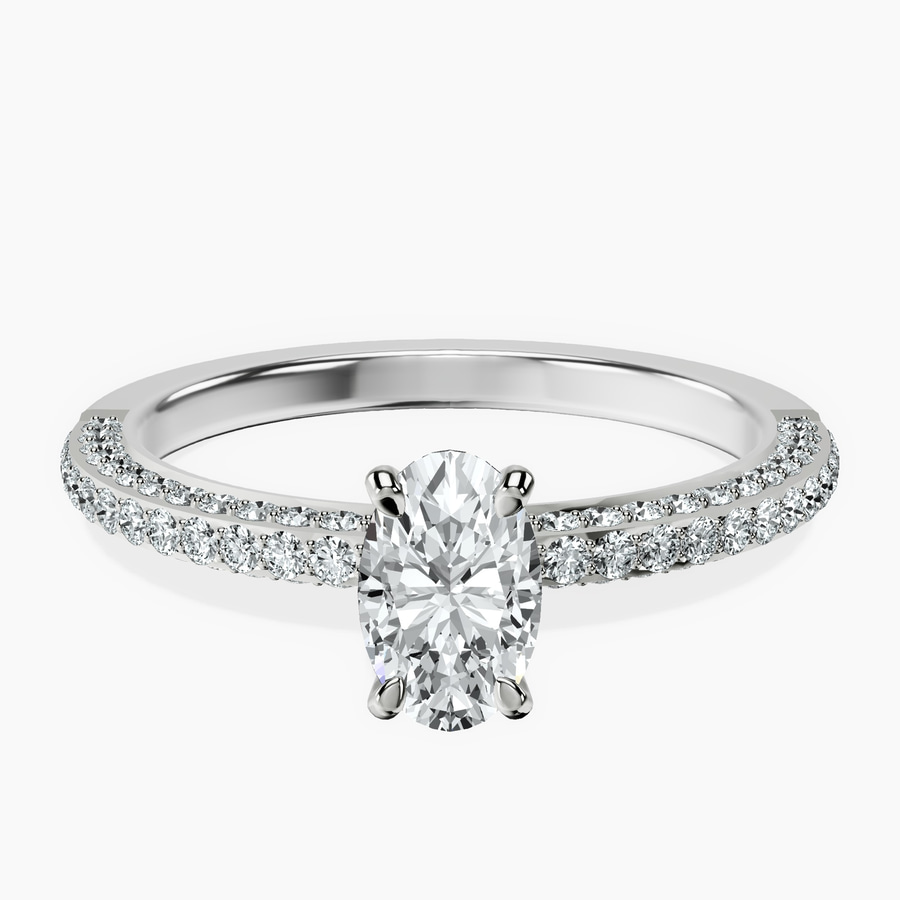 14kt White Gold Grace Micro pavé Eternity Lab Diamond Ring front image