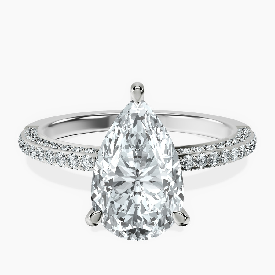 14kt White Gold Grace Micro pavé Eternity Lab Diamond Ring front image