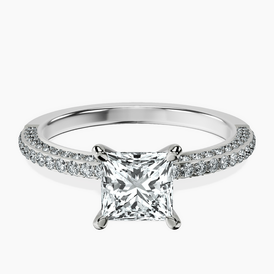 Platinum Grace Micro pavé Eternity Lab Diamond Ring front image
