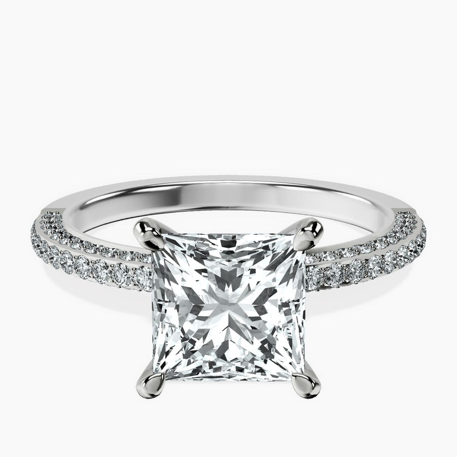 14kt White Gold Grace Micro pavé Eternity Lab Diamond Ring front image