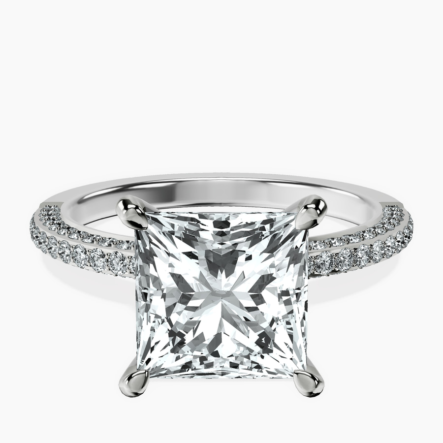 10kt White Gold Grace Micro pavé Eternity Lab Diamond Ring front image