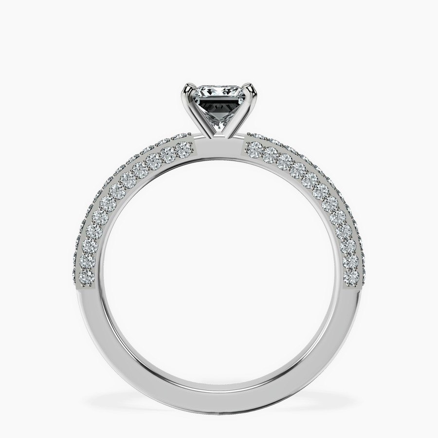 10kt White Gold Grace Micro pavé Eternity Lab Diamond Ring side right image one