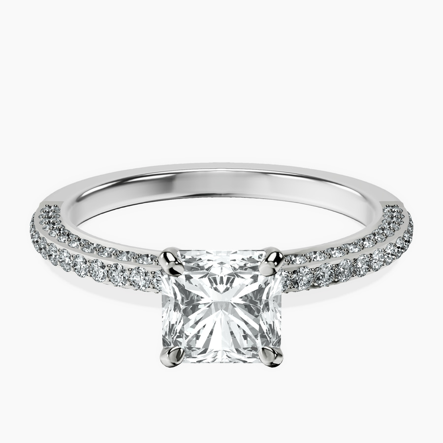 14kt White Gold Grace Micro pavé Eternity Lab Diamond Ring front image