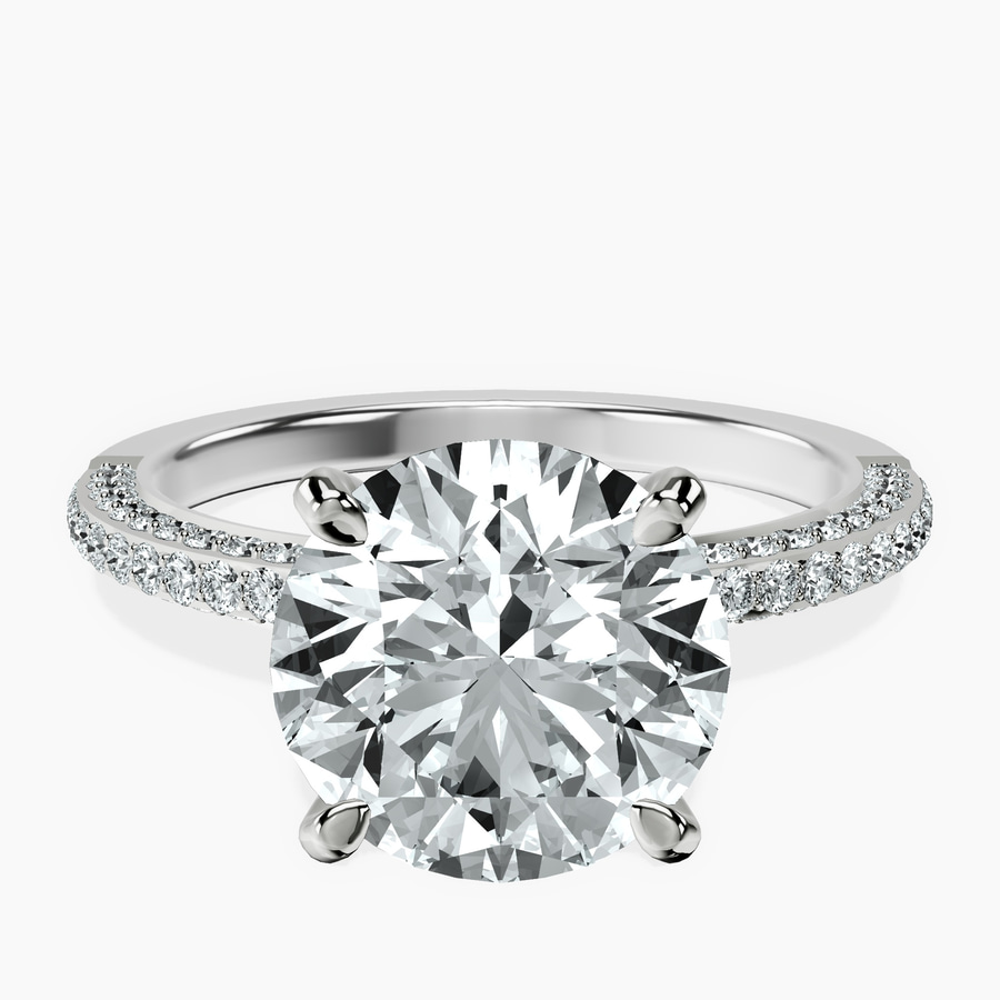 14kt White Gold Grace Micro pavé Eternity Lab Diamond Ring front image