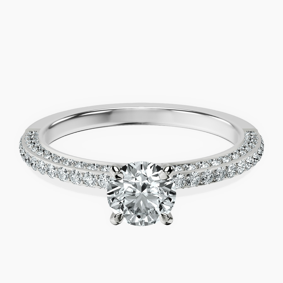 14kt White Gold Grace Micro pavé Eternity Lab Diamond Ring front image