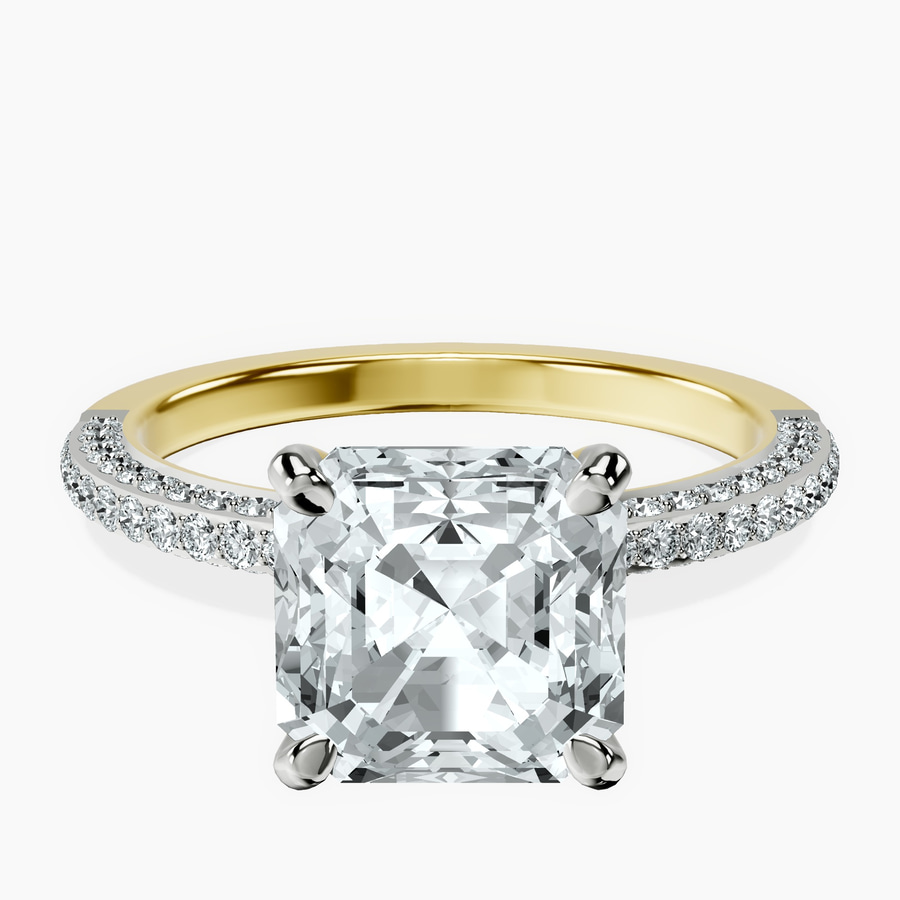 14kt Yellow Gold Grace Micro pavé Eternity Lab Diamond Ring front image