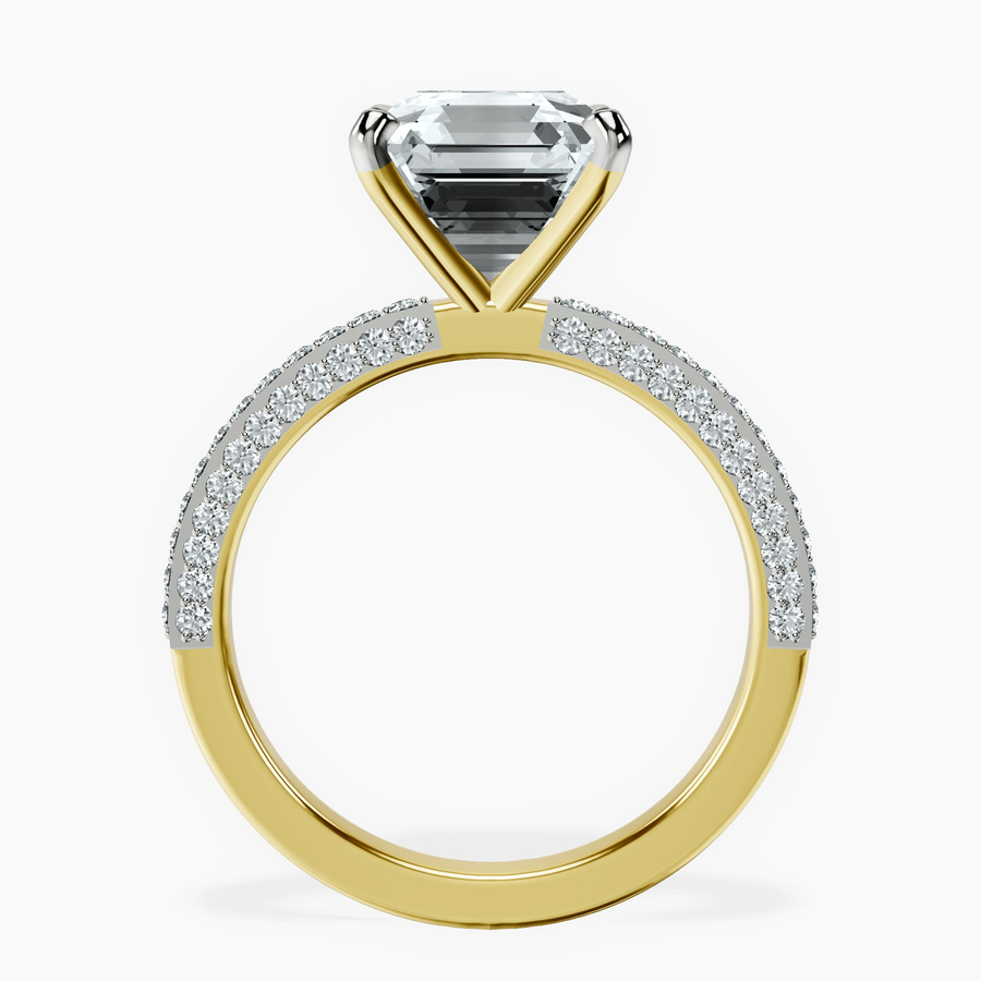 18kt Yellow Gold Grace Micro pavé Eternity Lab Diamond Ring side right image one