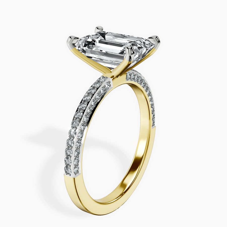 18kt Yellow Gold Grace Micro pavé Eternity Lab Diamond Ring standing product image one