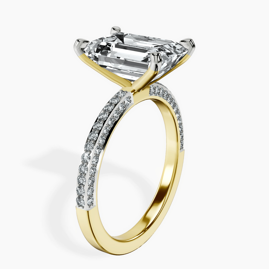18kt Yellow Gold Grace Micro pavé Eternity Lab Diamond Ring standing product image one