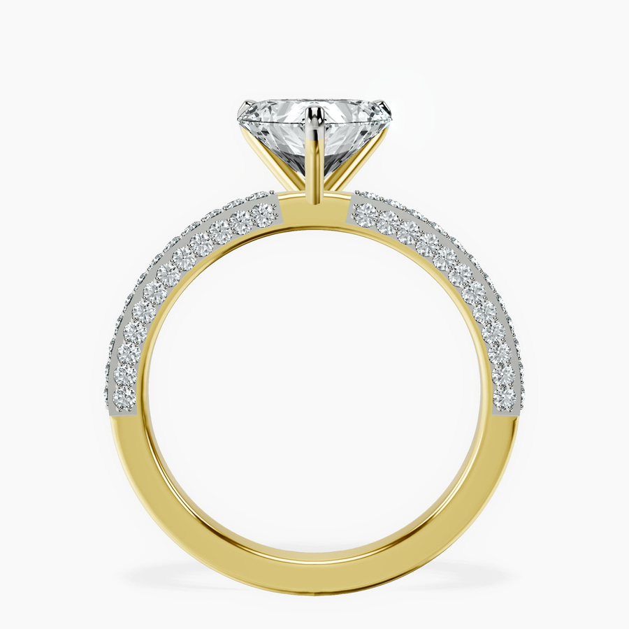 14ct Yellow Gold Grace Micro pavé Eternity Lab Diamond Ring side right image one