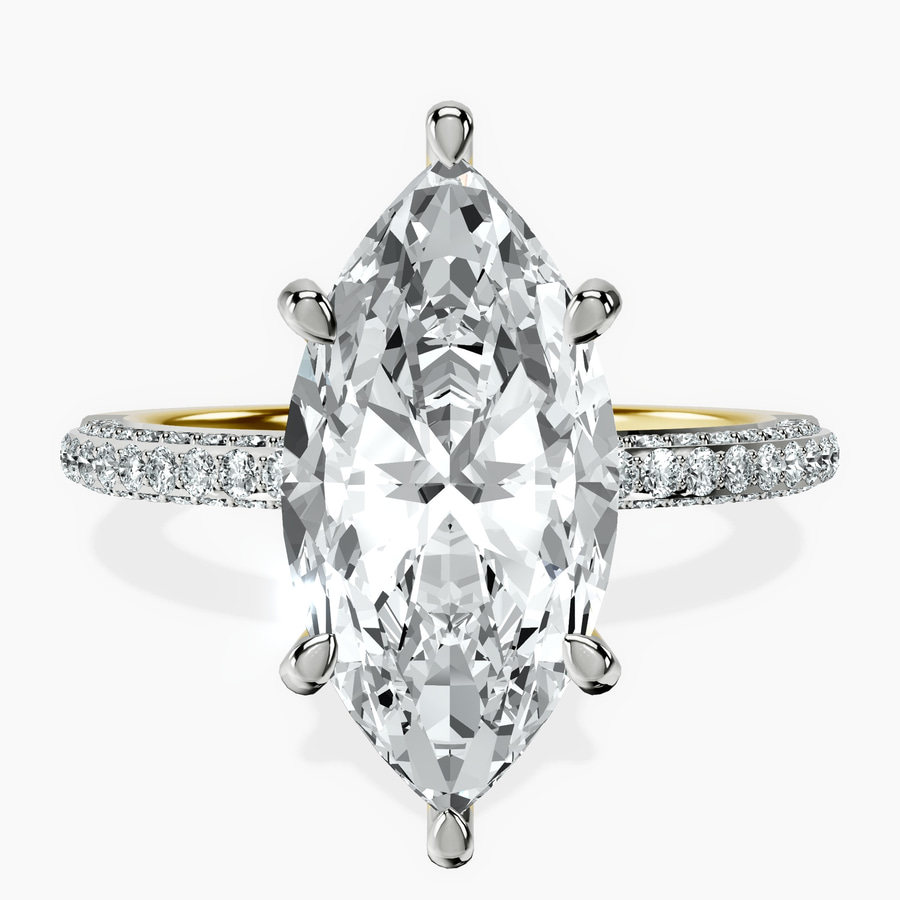 18kt Yellow Gold Grace Micro pavé Eternity Lab Diamond Ring front image